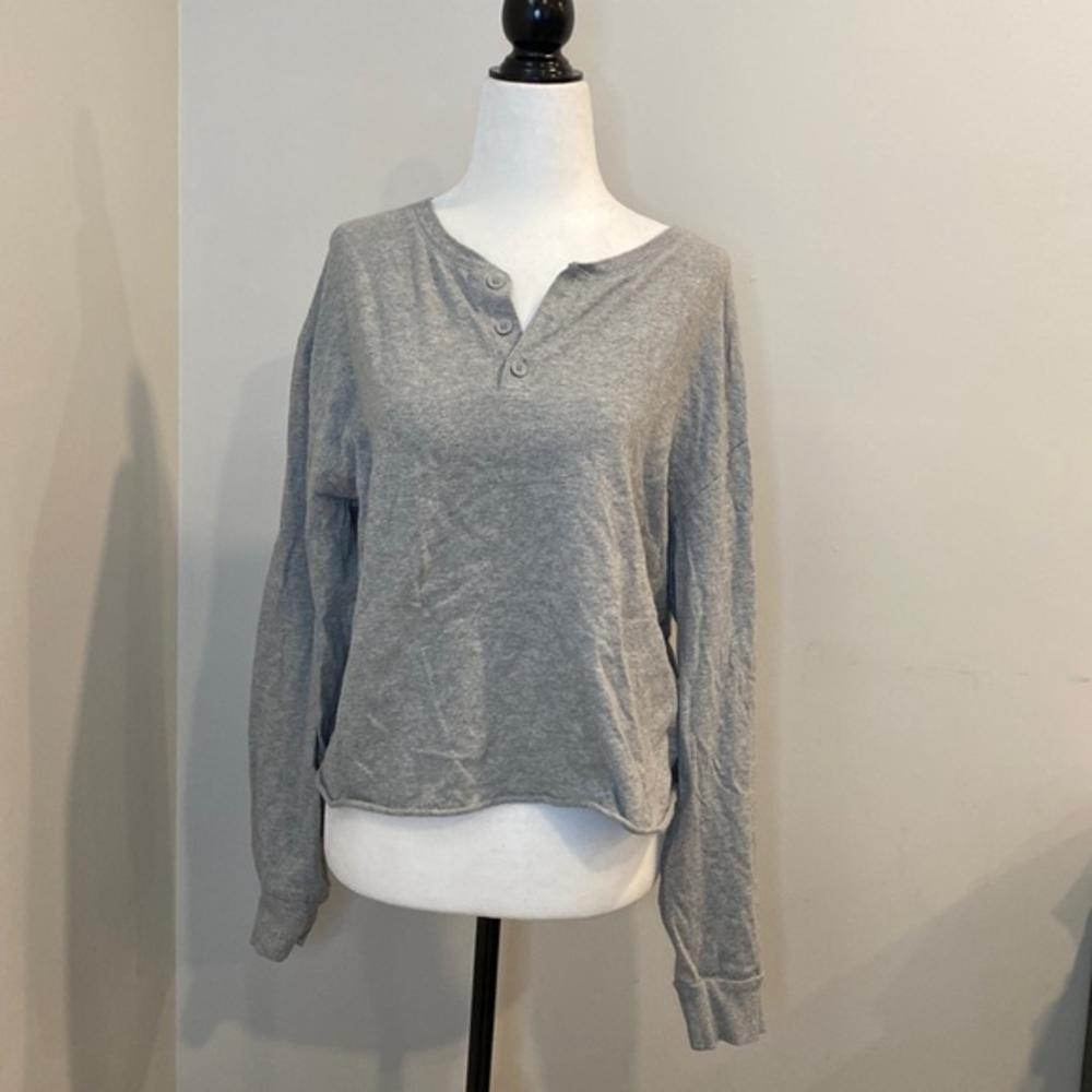 Gray Women's Henley Top